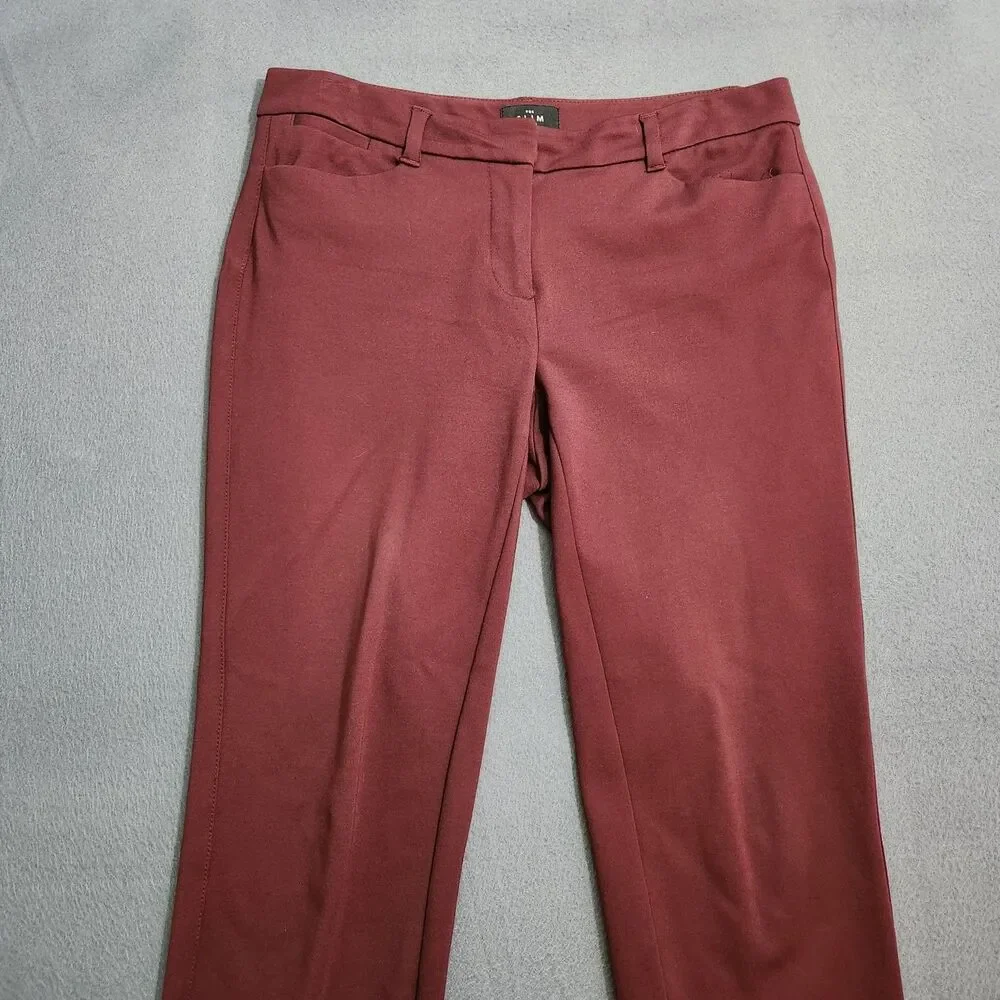 WHBM Dress Pants Women 4 Burgundy Low Rise The Slim Ankle
